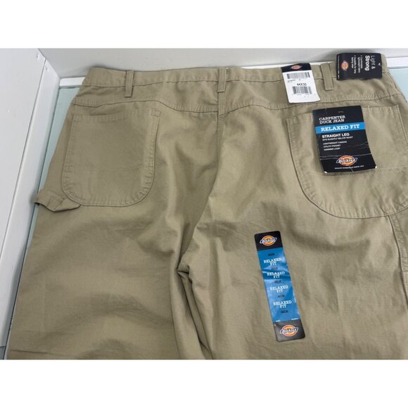 Dickies Carpenter Pants Duck Jeans Men 44X30 Relaxed Fit Straight Leg Beige - Picture 2 of 16